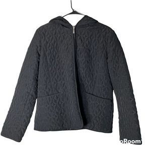 Espirit Women’s Black Quilted Jacket Coat Lined Warm Full Zipper Hooded …